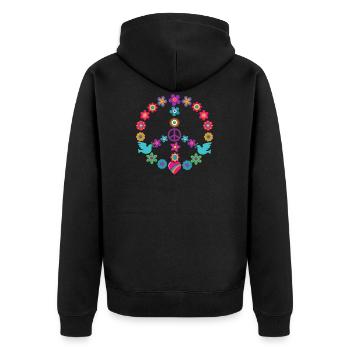 Flower Power PeaceZeichen Hippie Mouvement pacifiste - Veste à capuche bio Premium Unisexe - noir - Dos - Nico (187cm)