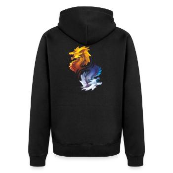 Drache Drachen Fantasy Geschenk Monster Kreatur - Unisex Premium Bio Zip Hoodie - Schwarz - Hinten - Nico (187cm)