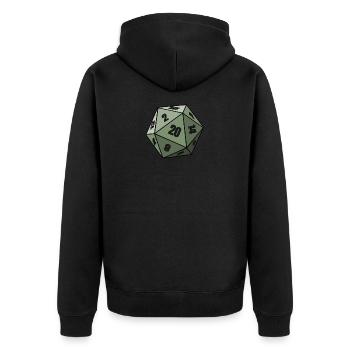 Pen and Paper Role Playing Dice W20 Gift - Unisex Premium Organic Zip Hoodie - black - Back - Nico (187cm)