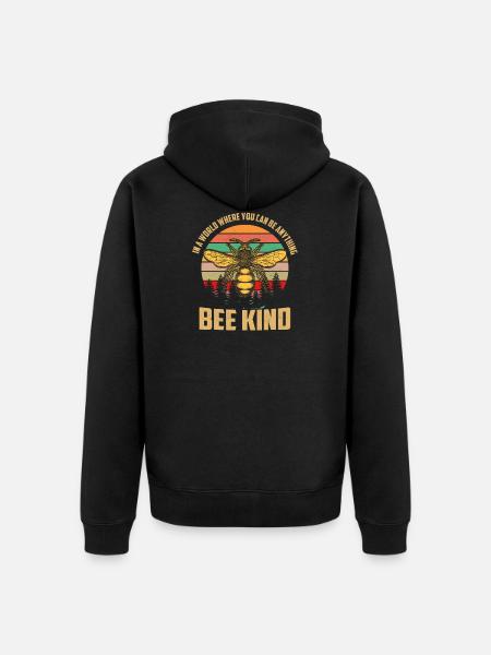 Bee child bee beekeeper apiary - Unisex Premium Organic Zip Hoodie - black