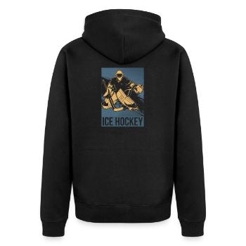 Hockey sur glace rondelle de hockey sur glace - Veste à capuche bio Premium Unisexe - noir - Dos - Nico (187cm)