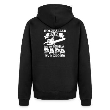 Bûcheron papa comme un papa normal juste plus cool - Veste à capuche bio Premium Unisexe - noir - Dos - Nico (187cm)