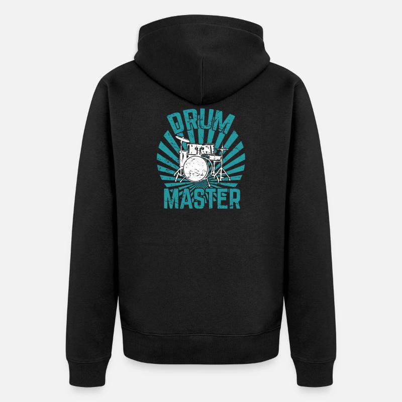 Drummer Drummer Drummer Percussion - Unisex Premium Organic Zip Hoodie - black