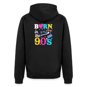 Né dans les années 90 j'adore danser - Veste à capuche bio Premium Unisexe - noir - Dos - Nico (187cm)