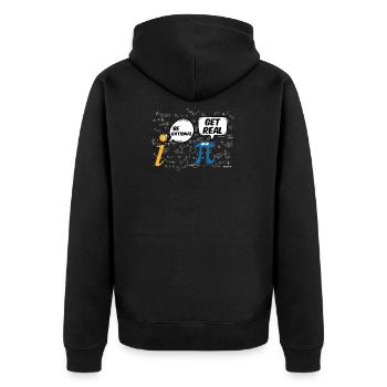 Math T-Shirt Drôle Pi Soyez rationnel - Veste à capuche bio Premium Unisexe - noir - Dos - Nico (187cm)