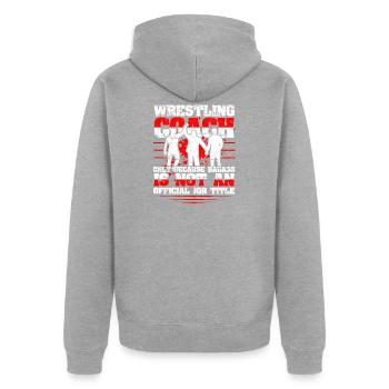 Cadeau de fan de sports d'entraîneur de lutte - Veste à capuche bio Premium Unisexe - gris chiné - Dos - Nico (187cm)