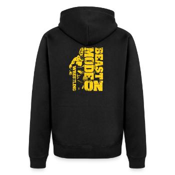 Wrestling Funny Quotes Wrestler Gift - Unisex Premium Bio Zip Hoodie - Schwarz - Hinten - Nico (187cm)