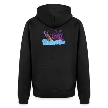Pieuvre géante Kraken Monstre Maritime - Veste à capuche bio Premium Unisexe - noir - Dos - Nico (187cm)