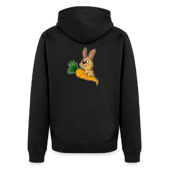Lapin lapin carotte carotte végétalien végétarien - Veste à capuche bio Premium Unisexe - noir - Dos - Nico (187cm)