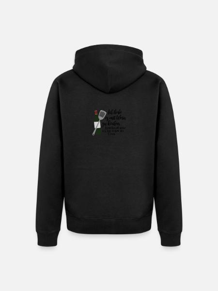 Wein Kochen Essen - Unisex Premium Bio Zip Hoodie - Schwarz