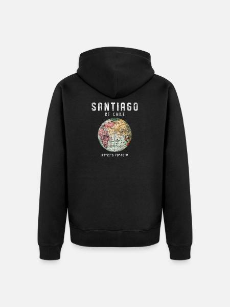 Santiago de Chile - Unisex Premium Organic Zip Hoodie - black