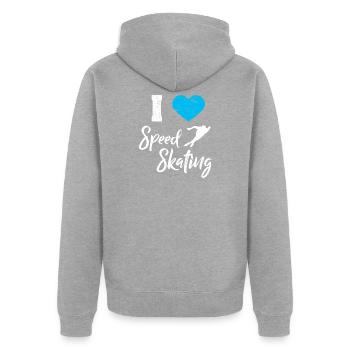 Speed Skating - Unisex Premium Organic Zip Hoodie - heather grey - Back - Nico (187cm)