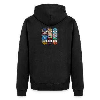 Graffiti Skateboard Monster Deck Skater Geschenk - Unisex Premium Bio Zip Hoodie - Schwarz - Hinten - Nico (187cm)
