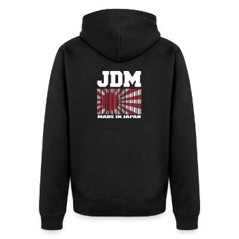 JDM Japanese Car Tuner Made In Japan Gift - Unisex Premium Organic Zip Hoodie - black - Back - Nico (187cm)