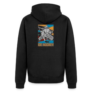 Hockey sur glace rondelle de hockey sur glace - Veste à capuche bio Premium Unisexe - noir - Dos - Nico (187cm)
