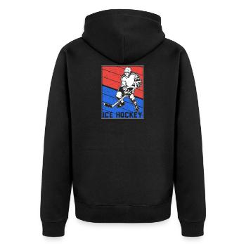 Hockey sur glace rondelle de hockey sur glace - Veste à capuche bio Premium Unisexe - noir - Dos - Nico (187cm)