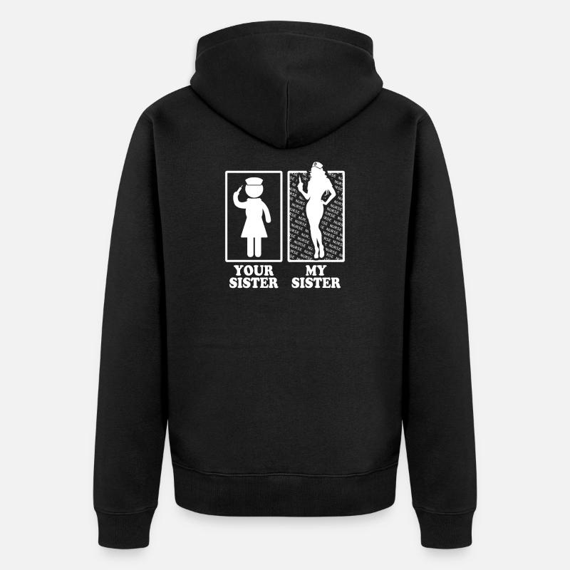 Ma soeur est infirmière - Veste à capuche bio Premium Unisexe - noir