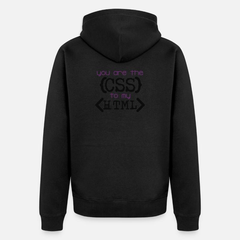 Css zu Html - Unisex Premium Bio Zip Hoodie - Schwarz