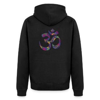 JOGA - Unisex Premium Bio Zip Hoodie - Schwarz - Hinten - Nico (187cm)