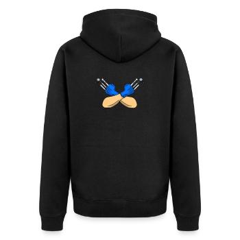 Superhelden Hände eines Zahnarzt mit Bohrer - Unisex Premium Bio Zip Hoodie - Schwarz - Hinten - Nico (187cm)