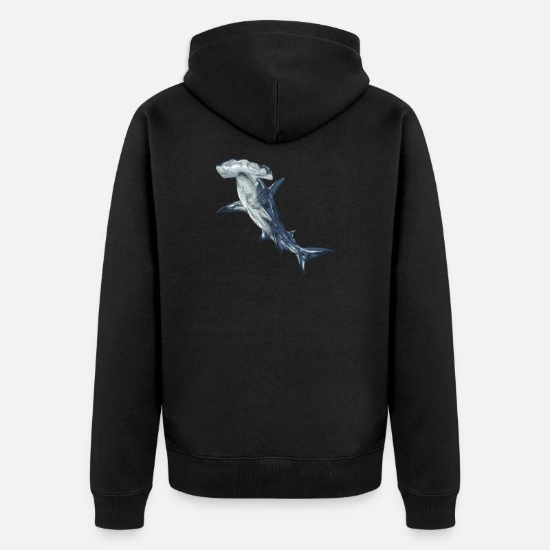 Requin, requin - Veste à capuche bio Premium Unisexe - noir