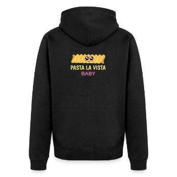 Pasta La Vista Baby Cute Pasta Pun - Unisex Premium Organic Zip Hoodie - black - Back - Nico (187cm)
