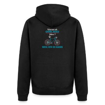 Road Bike Tshirt Biking Triathlon Training - Unisex Premium Organic Zip Hoodie - black - Back - Nico (187cm)