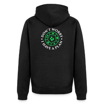 Dont worry - pen & paper, roleplaying - Unisex Premium Organic Zip Hoodie - black - Back - Nico (187cm)