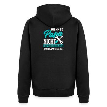 If not dad, then no I gift to the father - Unisex Premium Organic Zip Hoodie - black - Back - Nico (187cm)