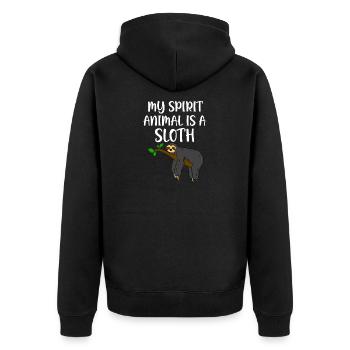 paresseux mignon avec dicton cool pour les enfants - Veste à capuche bio Premium Unisexe - noir - Dos - Nico (187cm)