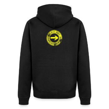 Pilgern auf dem Jakobsweg - Unisex Premium Bio Zip Hoodie - Schwarz - Hinten - Nico (187cm)