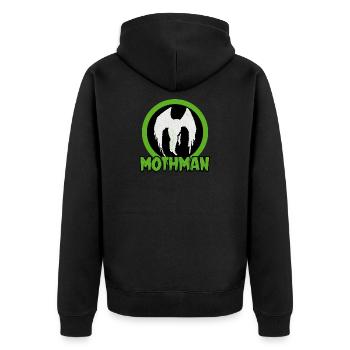 Mothman Legendary Monster Cryptid Animal Gift - Unisex Premium Organic Zip Hoodie - black - Back - Nico (187cm)