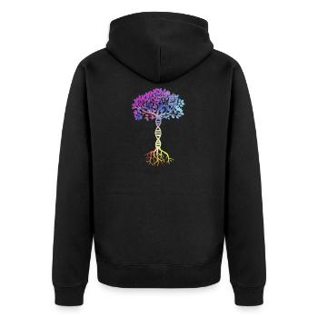 DNA Biologie Genetik Baum des Lebens Gene Geschenk - Unisex Premium Bio Zip Hoodie - Schwarz - Hinten - Nico (187cm)