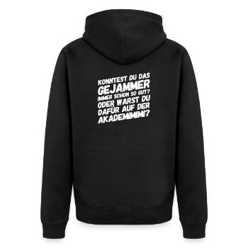 Bürohumor Büro Lustige Witzige Sprüche Mimimi - Unisex Premium Bio Zip Hoodie - Schwarz - Hinten - Nico (187cm)