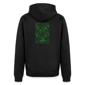 Weed smoking Stoner TShirt organic hemp - Unisex Premium Organic Zip Hoodie - black - Back - Nico (187cm)