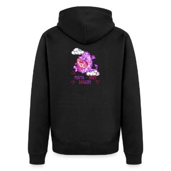 Mom dragon u dragon baby fantasy dragon graphic - Unisex Premium Organic Zip Hoodie - black - Back - Nico (187cm)