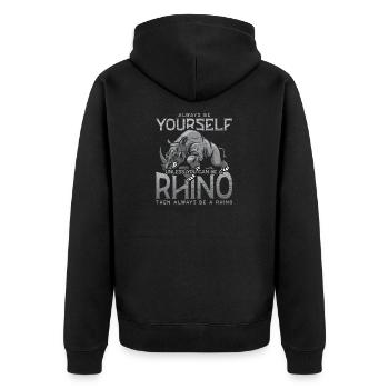Sois toujours toi-même sauf si tu peux être un rhinocéros - Veste à capuche bio Premium Unisexe - noir - Dos - Nico (187cm)