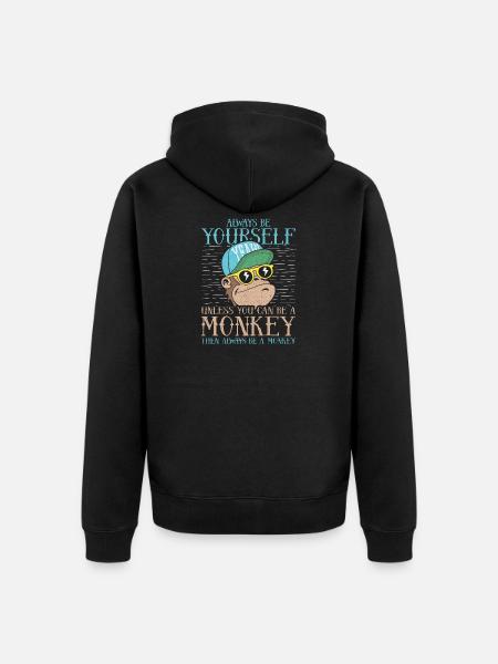Always Be Yourself - Unisex Premium Organic Zip Hoodie - black