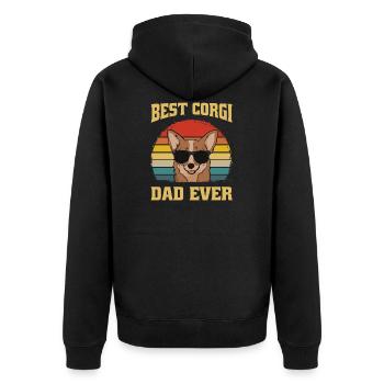 Meilleur cadeau cadeau papa papa papa papa chien - Veste à capuche bio Premium Unisexe - noir - Dos - Nico (187cm)