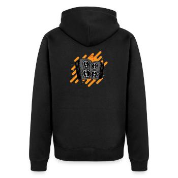 Dj boxing - Unisex Premium Organic Zip Hoodie - black - Back - Nico (187cm)