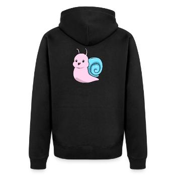 Kleine Baby Schnecke - Unisex Premium Bio Zip Hoodie - Schwarz - Hinten - Nico (187cm)