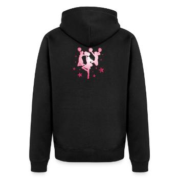 Cheerleader Cheerleading - Unisex Premium Bio Zip Hoodie - Schwarz - Hinten - Nico (187cm)