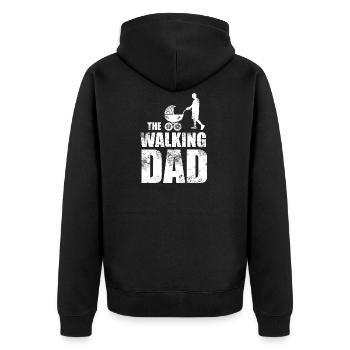 The Walking Dad Vatertag - Unisex Premium Bio Zip Hoodie - Schwarz - Hinten - Nico (187cm)