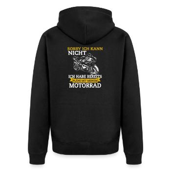 Sorry I can not motorcycle biker - Unisex Premium Organic Zip Hoodie - black - Back - Nico (187cm)