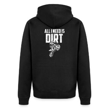 Motocross Biker Motorcycle - Unisex Premium Organic Zip Hoodie - black - Back - Nico (187cm)