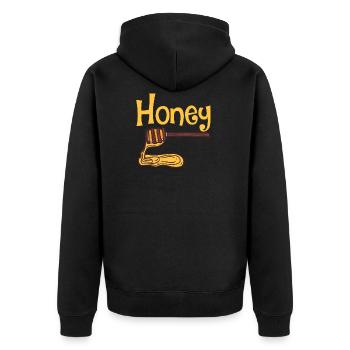 Honey bee bee - Unisex Premium Organic Zip Hoodie - black - Back - Nico (187cm)