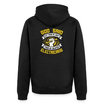 Elektriker Elektrik Elektroniker Handwerker - Unisex Premium Bio Zip Hoodie - Schwarz - Hinten - Nico (187cm)