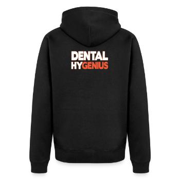 Dental Hygenius Dental Hygienist - Unisex Premium Organic Zip Hoodie - black - Back - Nico (187cm)