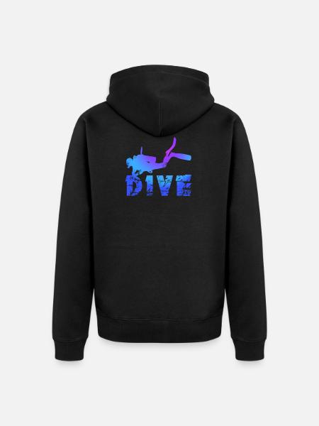 Diver diving - Unisex Premium Organic Zip Hoodie - black