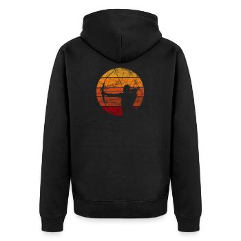 Tir à l'arc tir sport rétro cadeau vintage - Veste à capuche bio Premium Unisexe - noir - Dos - Nico (187cm)